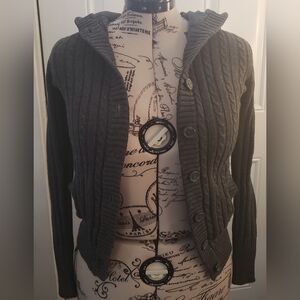 Soft & Warm Tommy Hilfiger Grey Button-up Cotton Sweater / Great Condition